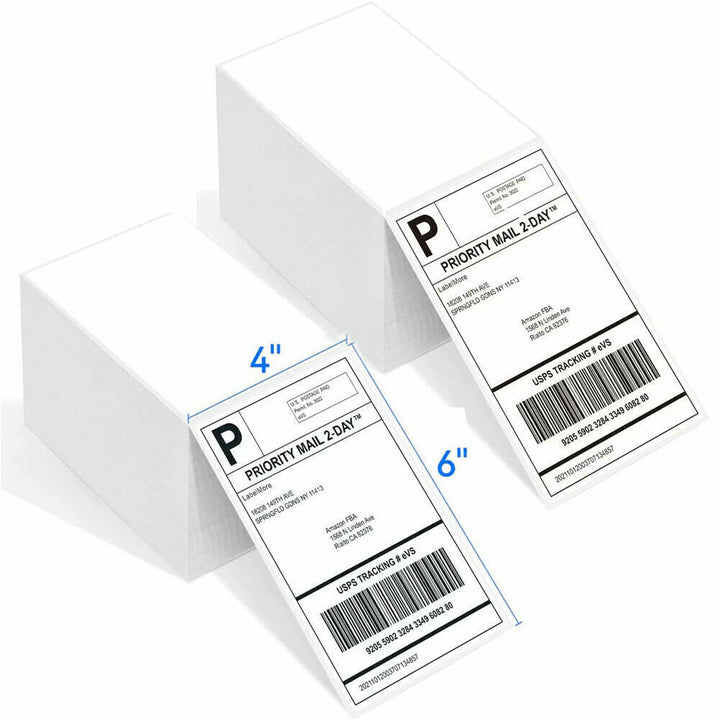 White Fanfold Thermal Printer Address Labels (4x6)