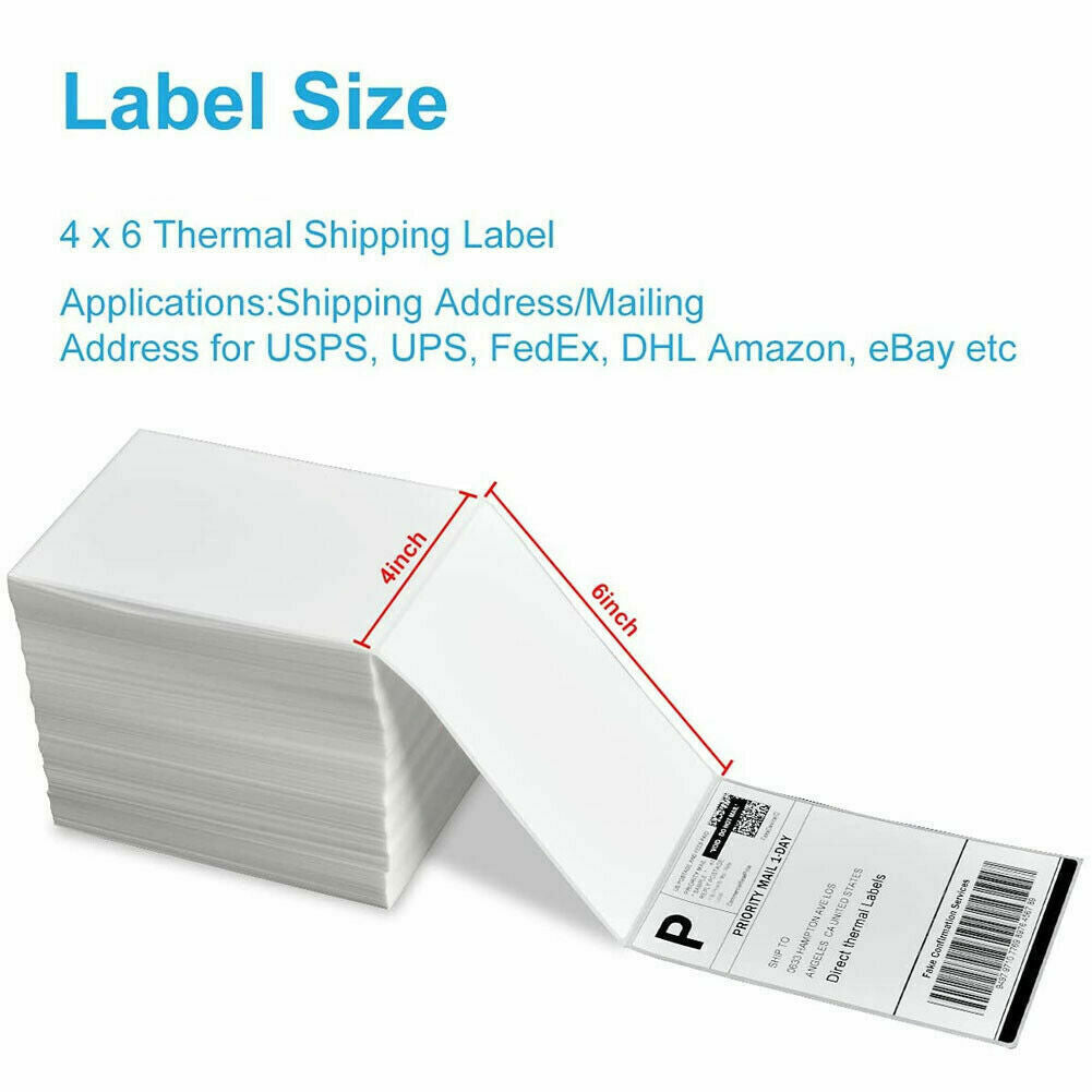 White Fanfold Thermal Printer Address Labels (4x6)