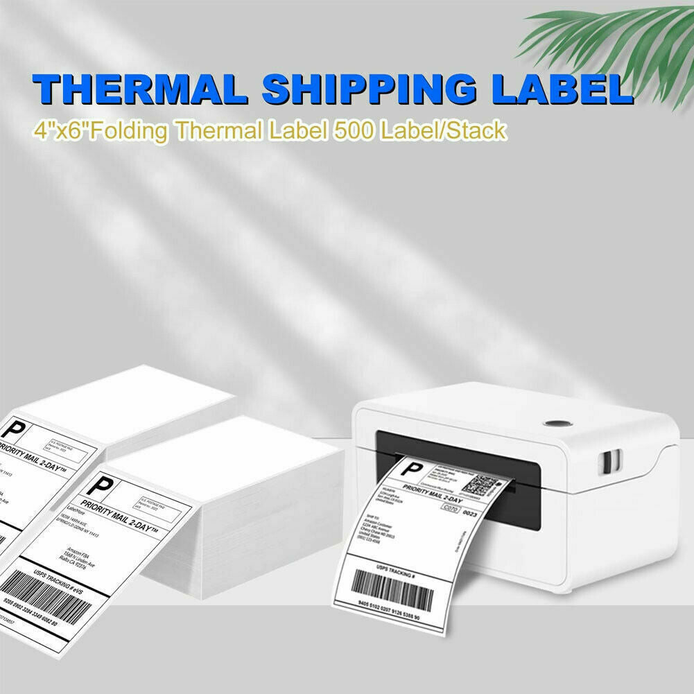 White Fanfold Thermal Printer Address Labels (4x6)